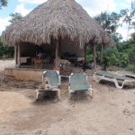Palapa for shade and wading pool