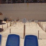 Fenced off area of turtle egg nests